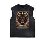Frayed Edge Chinese Zodiac Graphic Tank Top