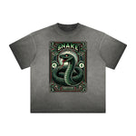 Vintage Frayed Chinese Zodiac Pattern Tee