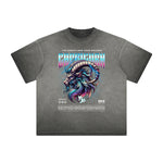 Vintage Frayed Chinese Zodiac Pattern Tee