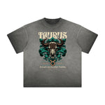 Vintage Frayed Chinese Zodiac Pattern Tee