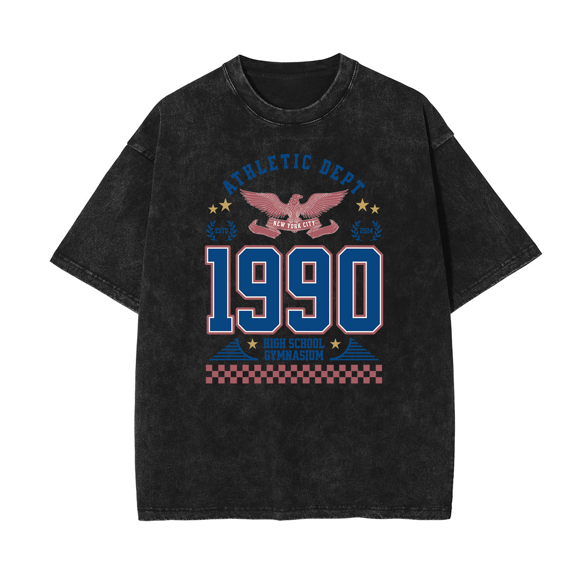 Washed Retro Revival Graphic Cotton Tee