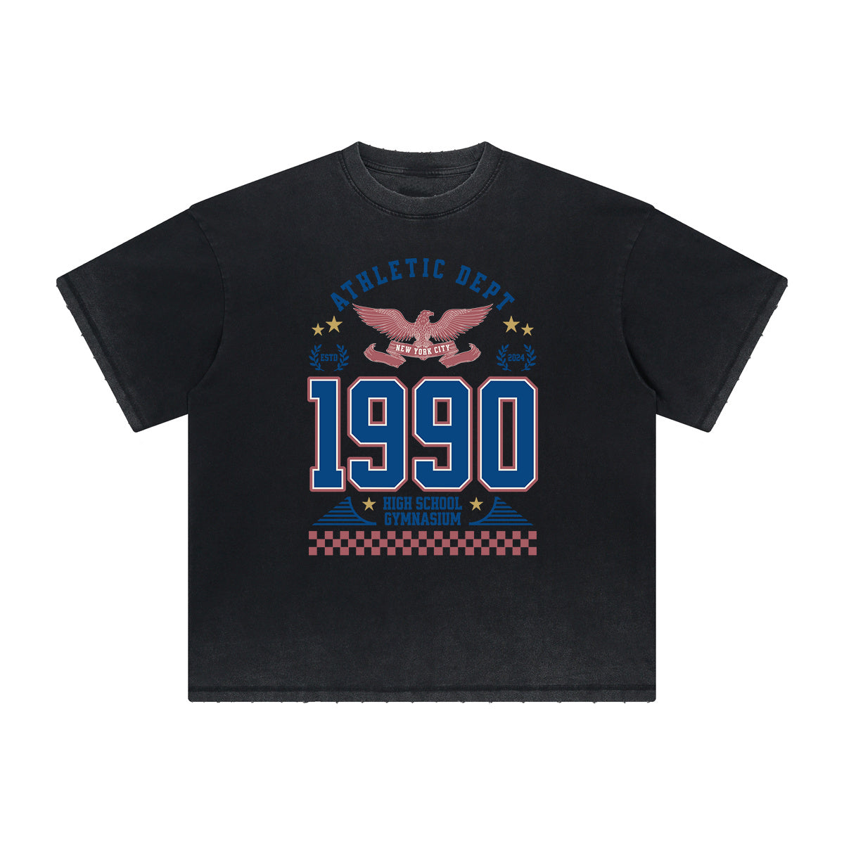 Vintage Frayed Retro Revival Pattern Tee