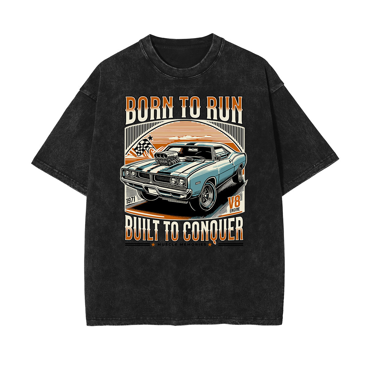 Washed Retro Revival Graphic Cotton Tee