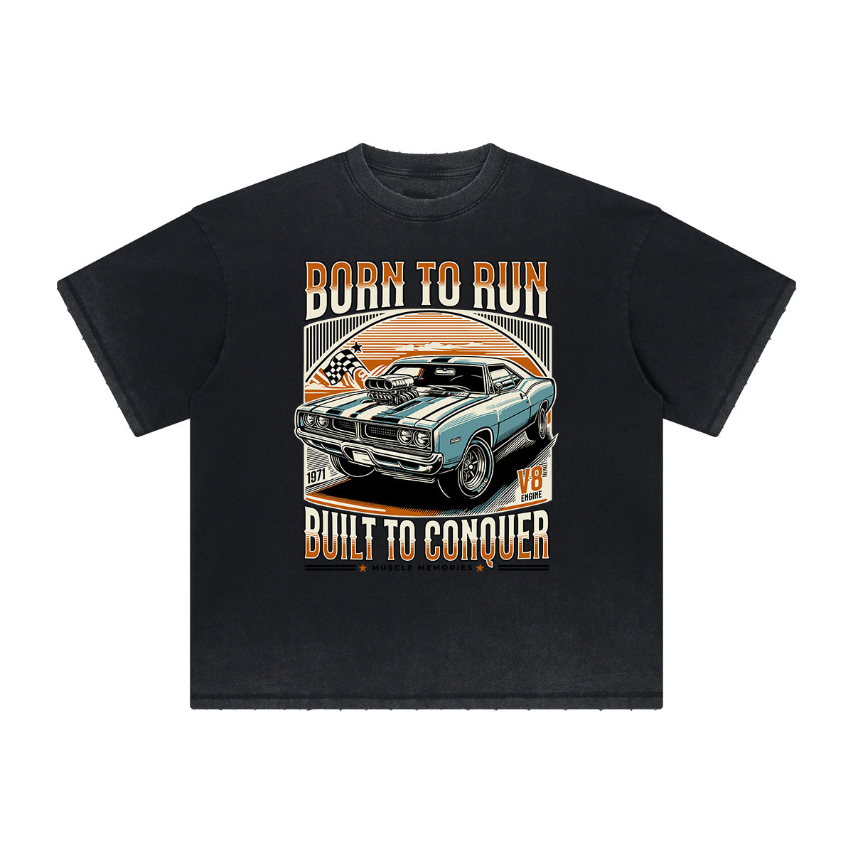 Vintage Frayed Retro Revival Pattern Tee