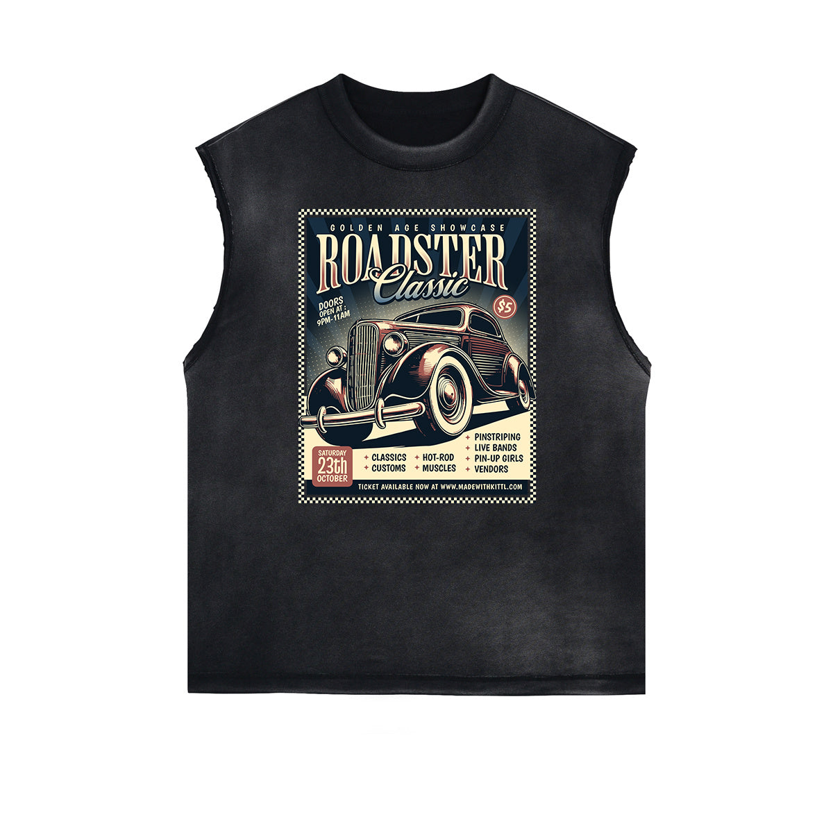 Frayed Edge Retro Revival Graphic Tank Top