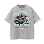Stone Wash Retro Revival Pattern T Shirt
