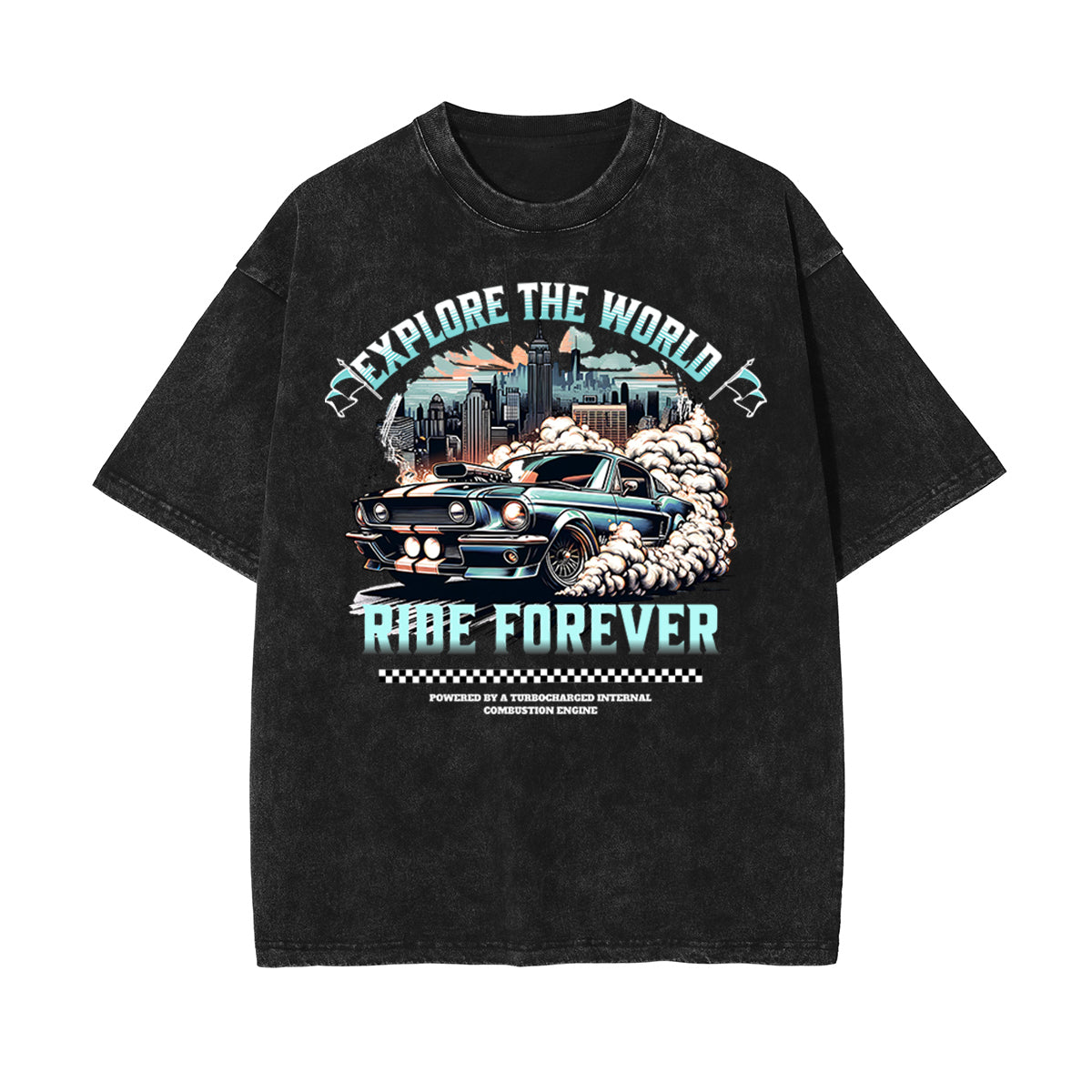 Washed Retro Revival Graphic Cotton Tee