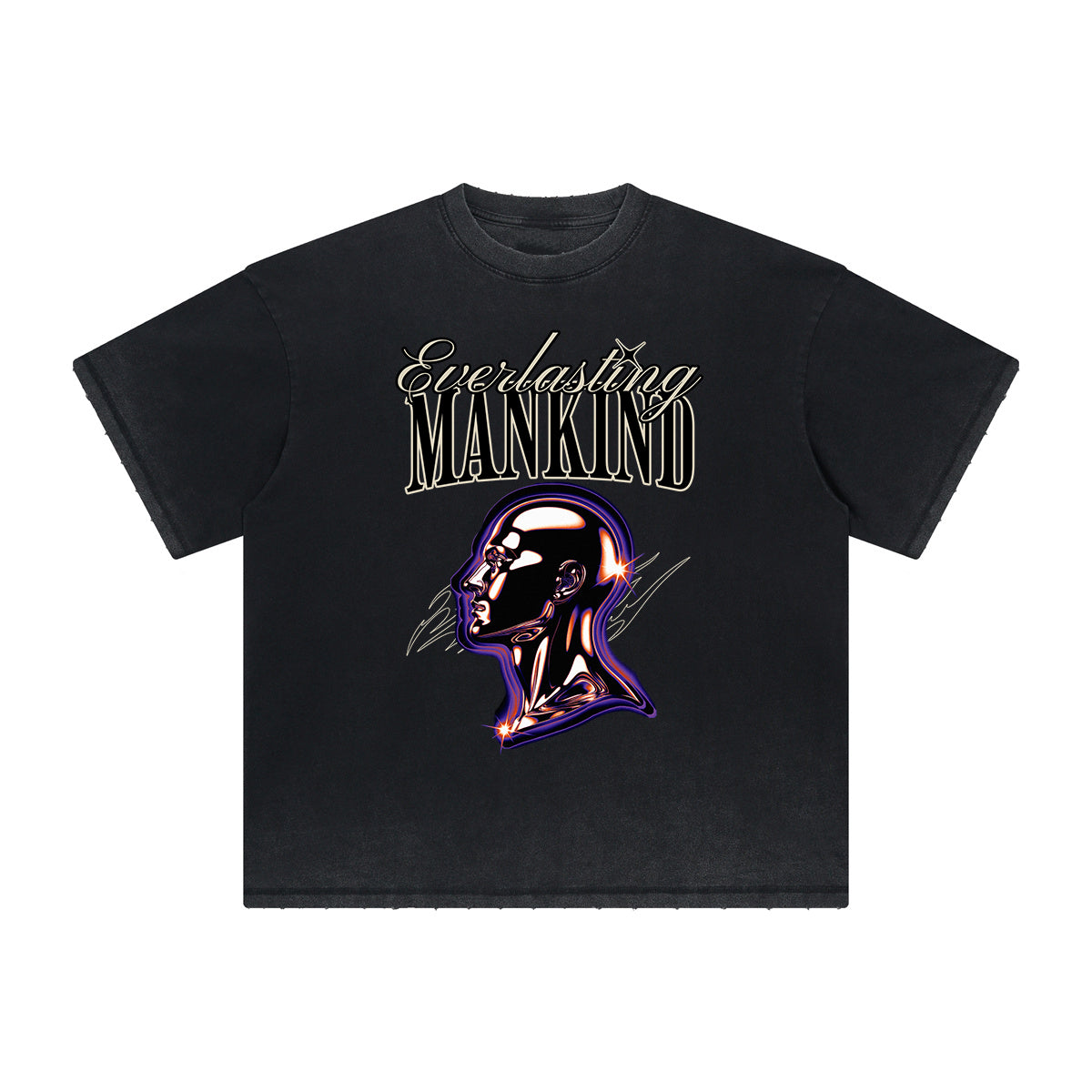 Vintage Frayed Retro Revival Pattern Tee