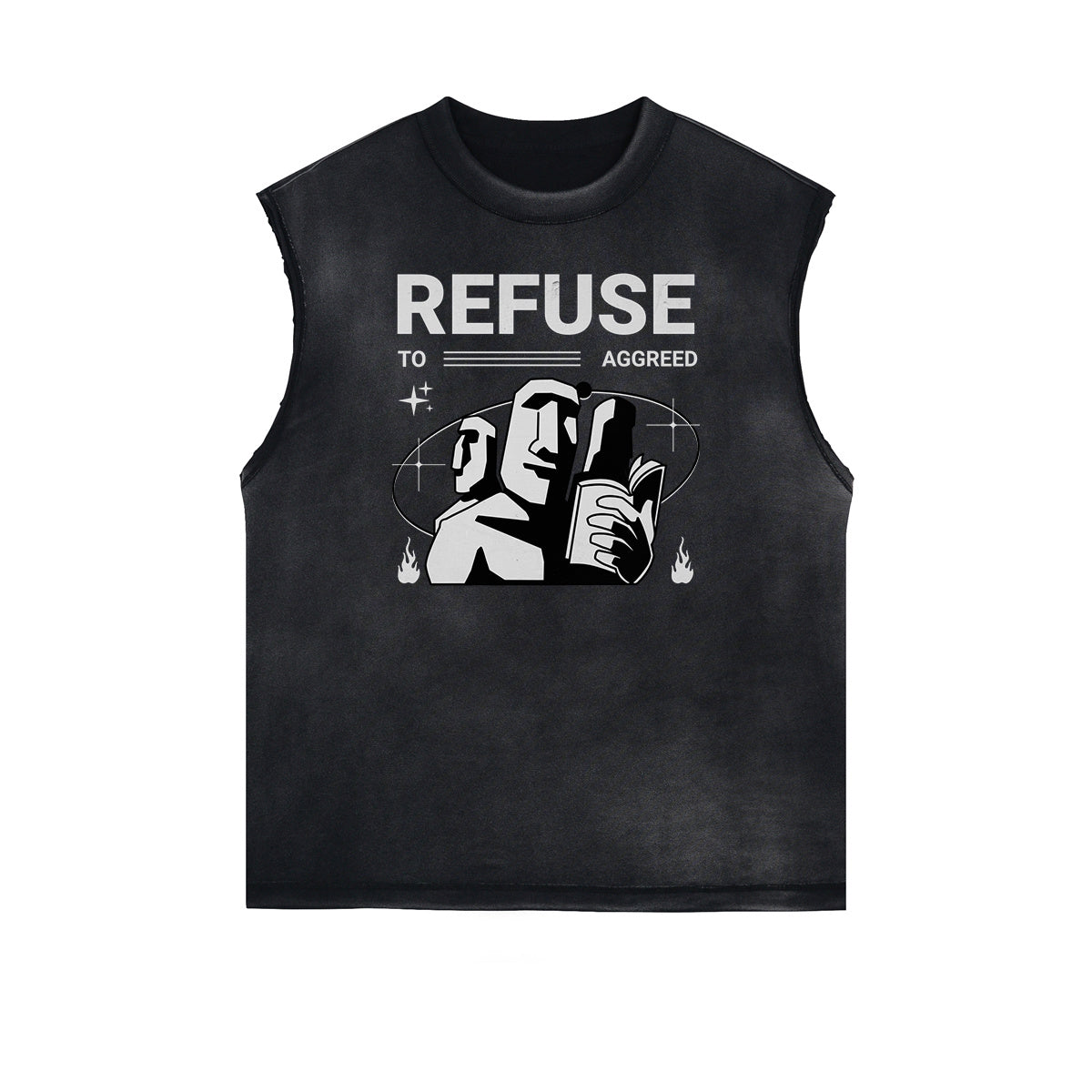 Frayed Edge Abstract Art Graphic Tank Top