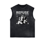 Frayed Edge Abstract Art Graphic Tank Top