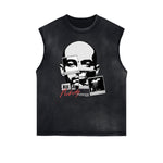 Frayed Edge Abstract Art Graphic Tank Top