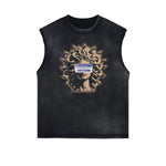 Frayed Edge Abstract Art Graphic Tank Top