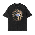 Washed Abstract Art Graphic Cotton Tee