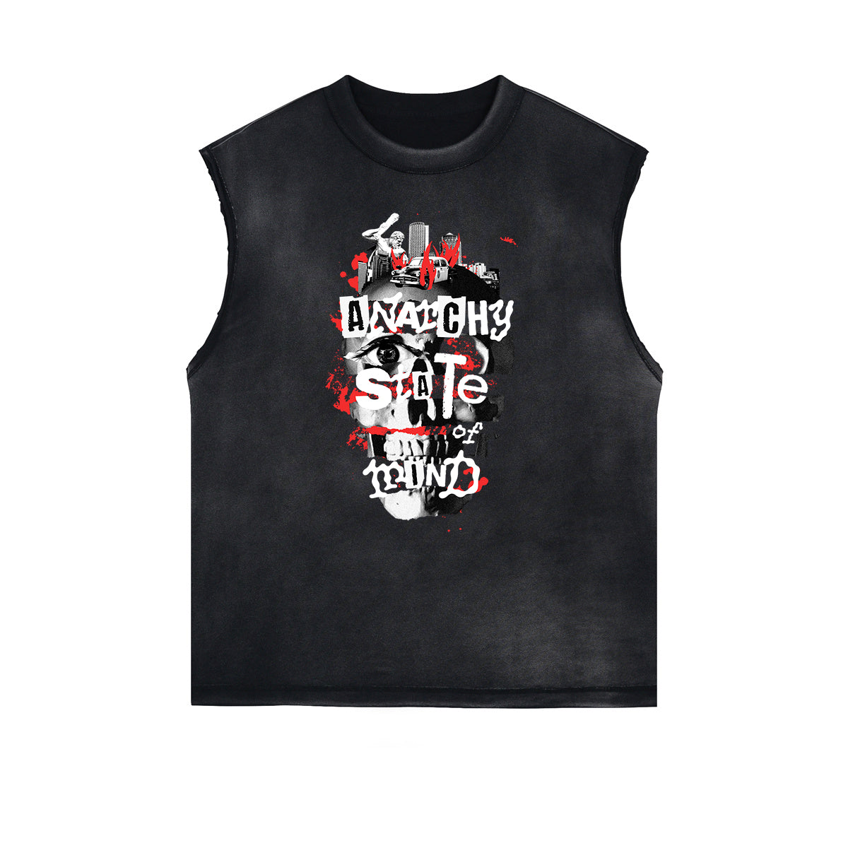 Frayed Edge Abstract Art Graphic Tank Top