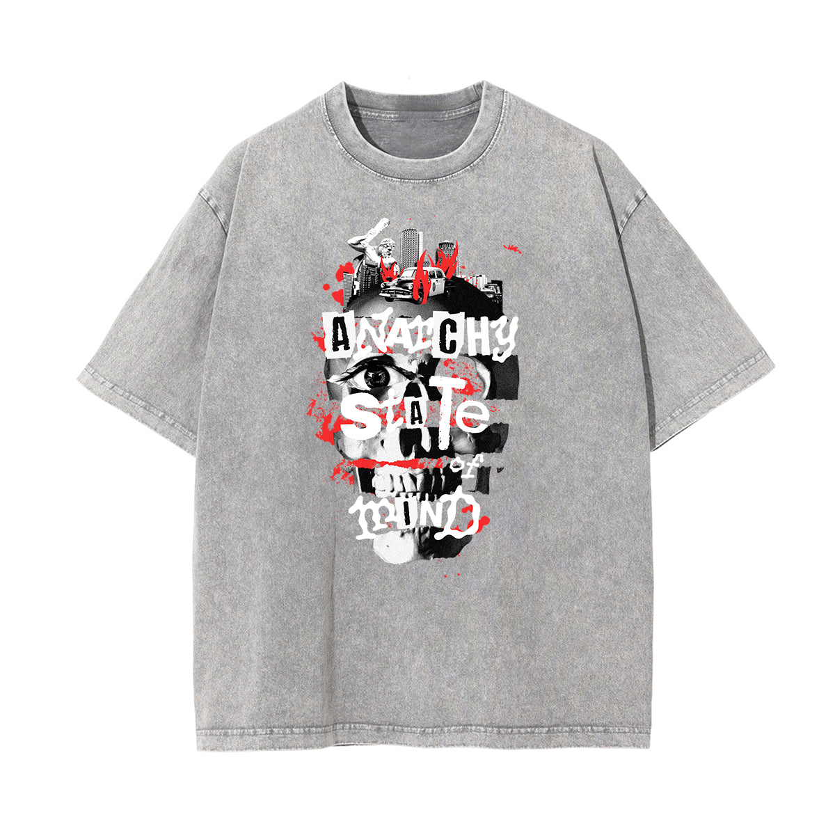 Stone Wash Abstract Art Pattern T Shirt