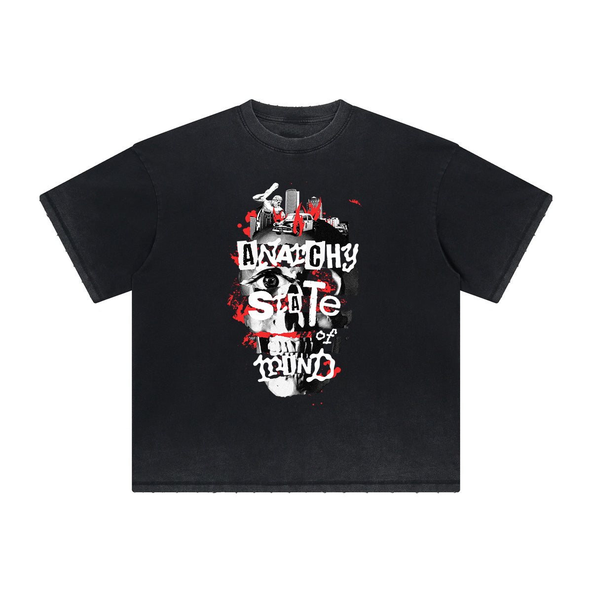 Thick Faded Abstract Art Graphic T Shirt