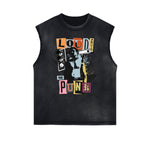 Frayed Edge Abstract Art Graphic Tank Top