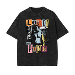 Washed Abstract Art Graphic Cotton Tee