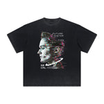 Thick Faded Abstract Art Graphic T Shirt