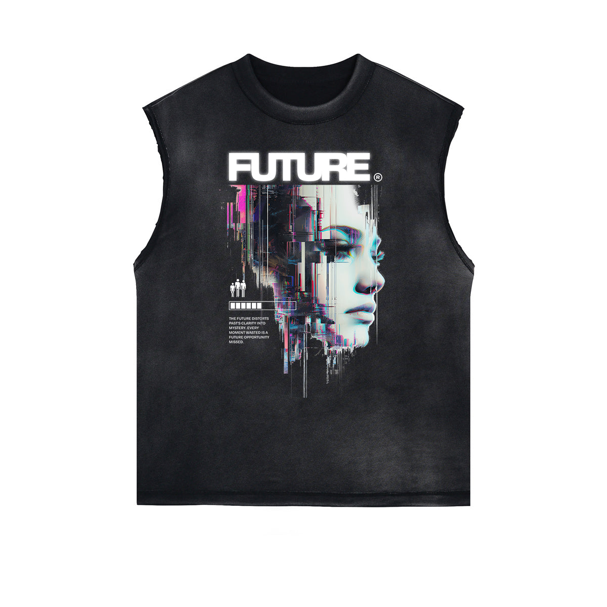 Frayed Edge Abstract Art Graphic Tank Top