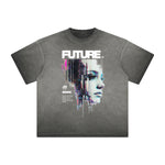 Vintage Frayed Abstract Art Pattern Tee