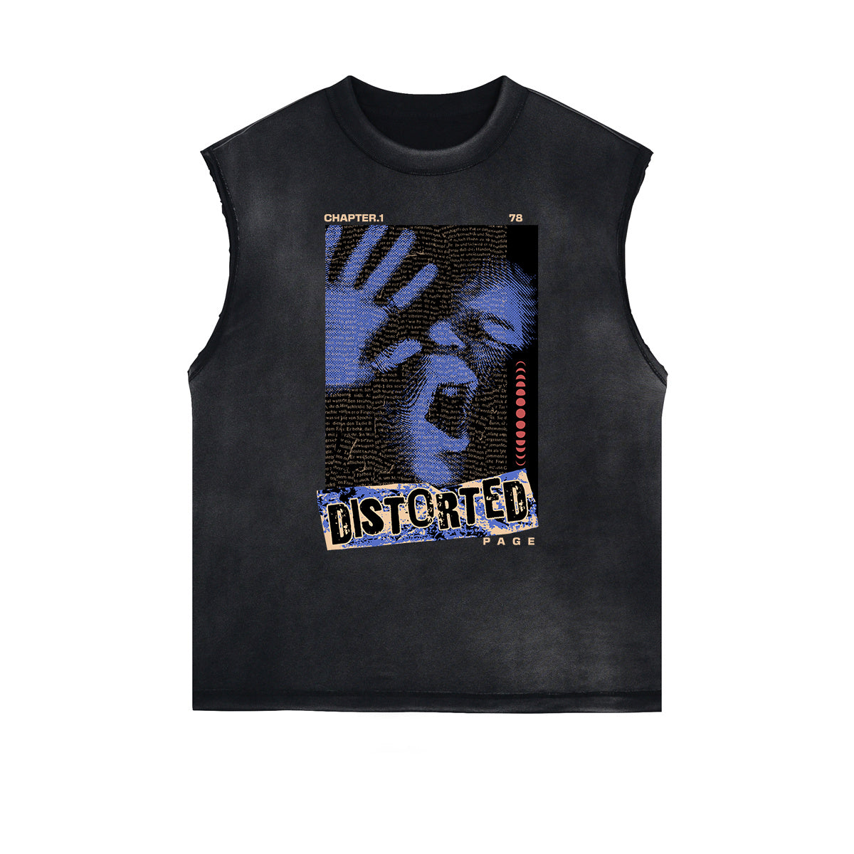 Frayed Edge Abstract Art Graphic Tank Top