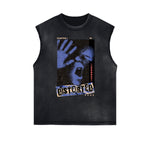 Frayed Edge Abstract Art Graphic Tank Top