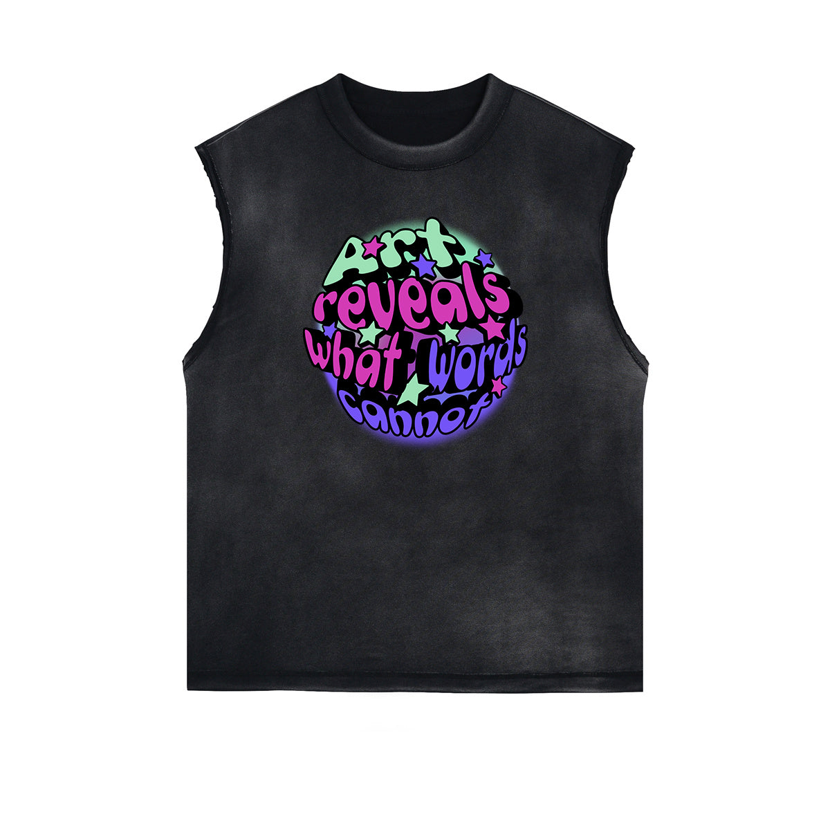 Frayed Edge Abstract Art Graphic Tank Top