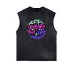 Frayed Edge Abstract Art Graphic Tank Top