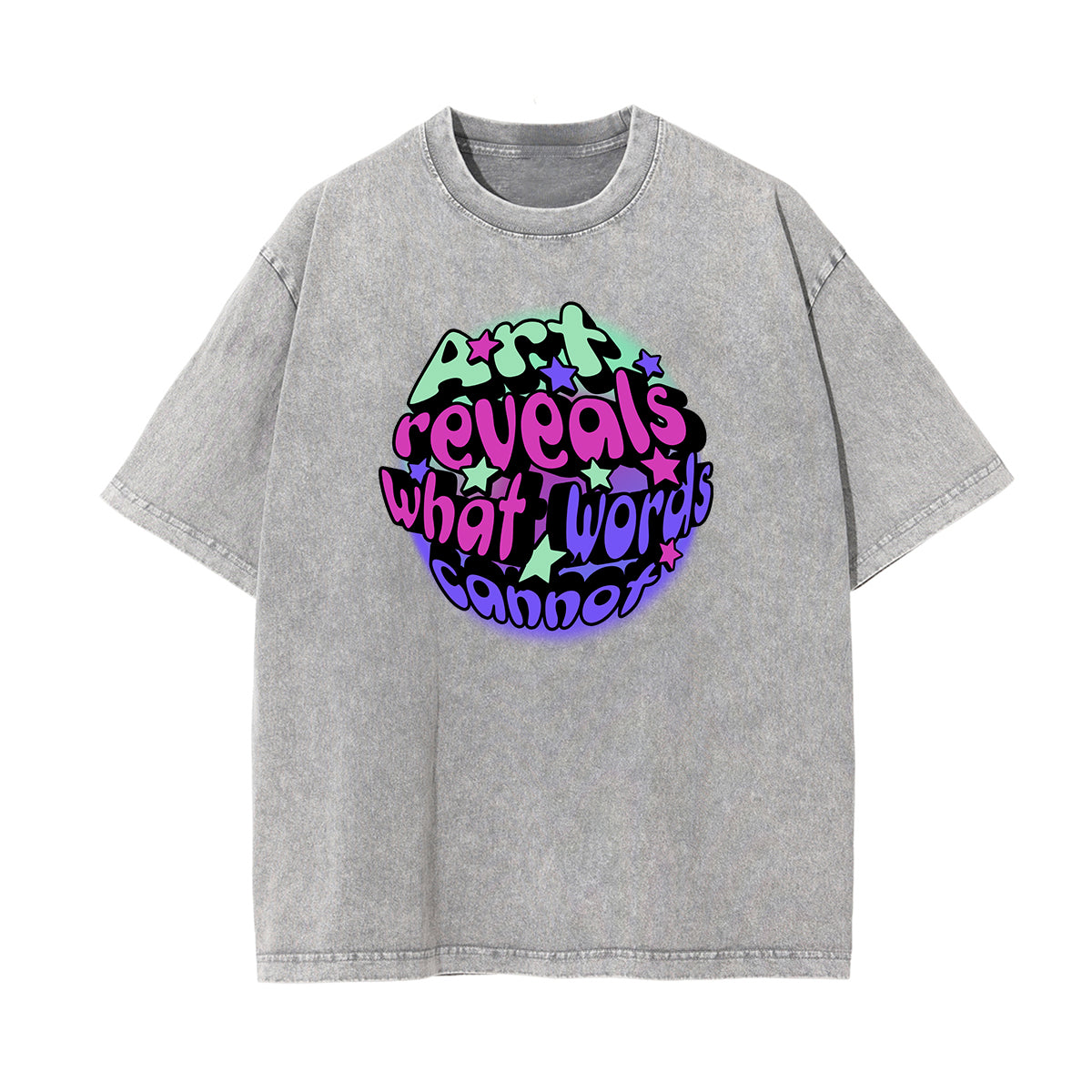 Stone Wash Abstract Art Pattern T Shirt