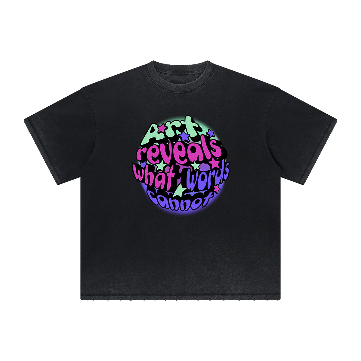 Thick Faded Abstract Art Graphic T Shirt