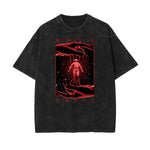 Washed Abstract Art Graphic Cotton Tee