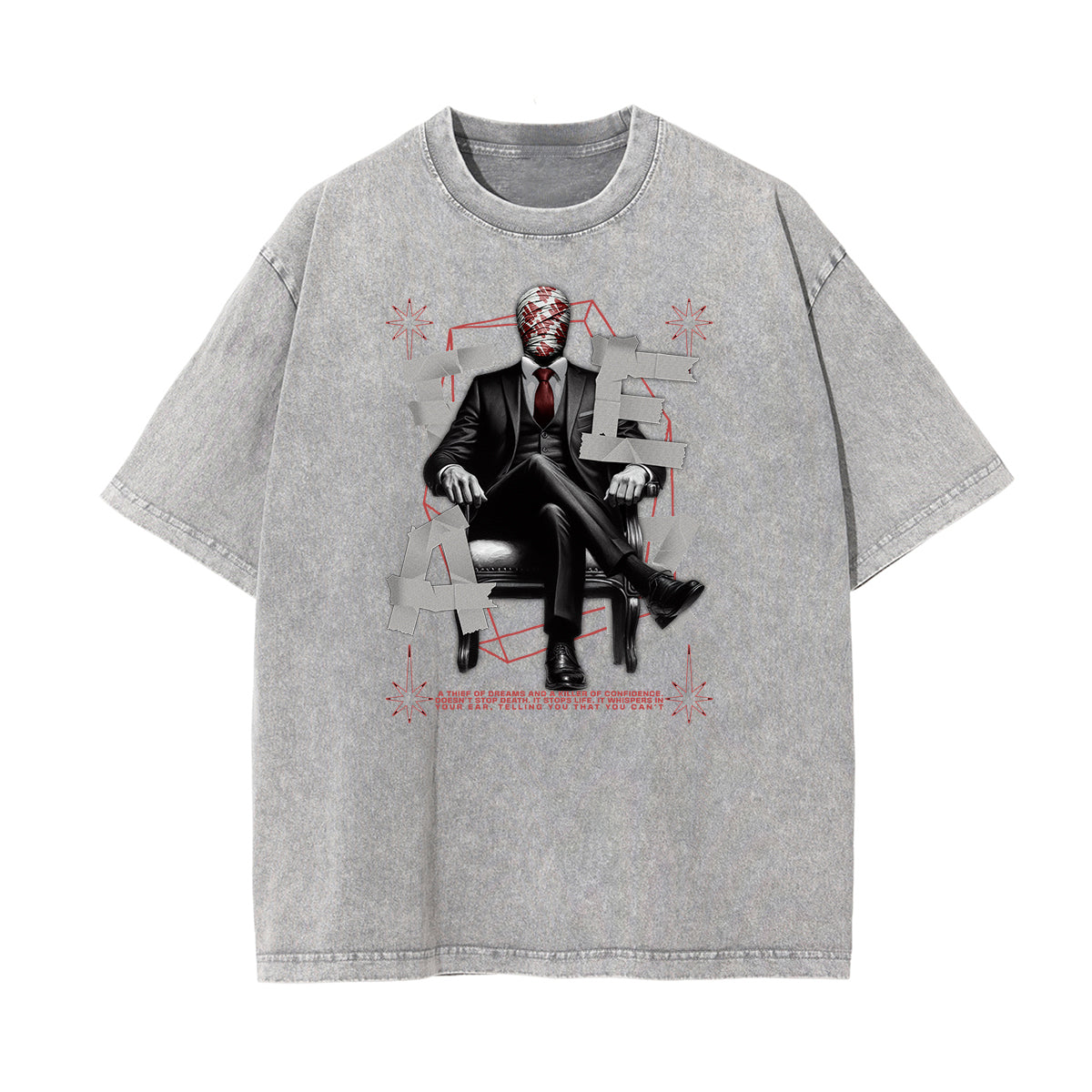 Stone Wash Abstract Art Pattern T Shirt