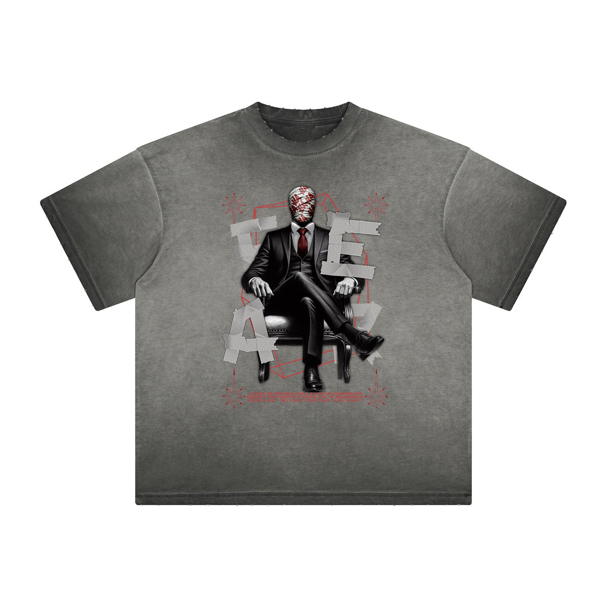 Vintage Frayed Abstract Art Pattern Tee