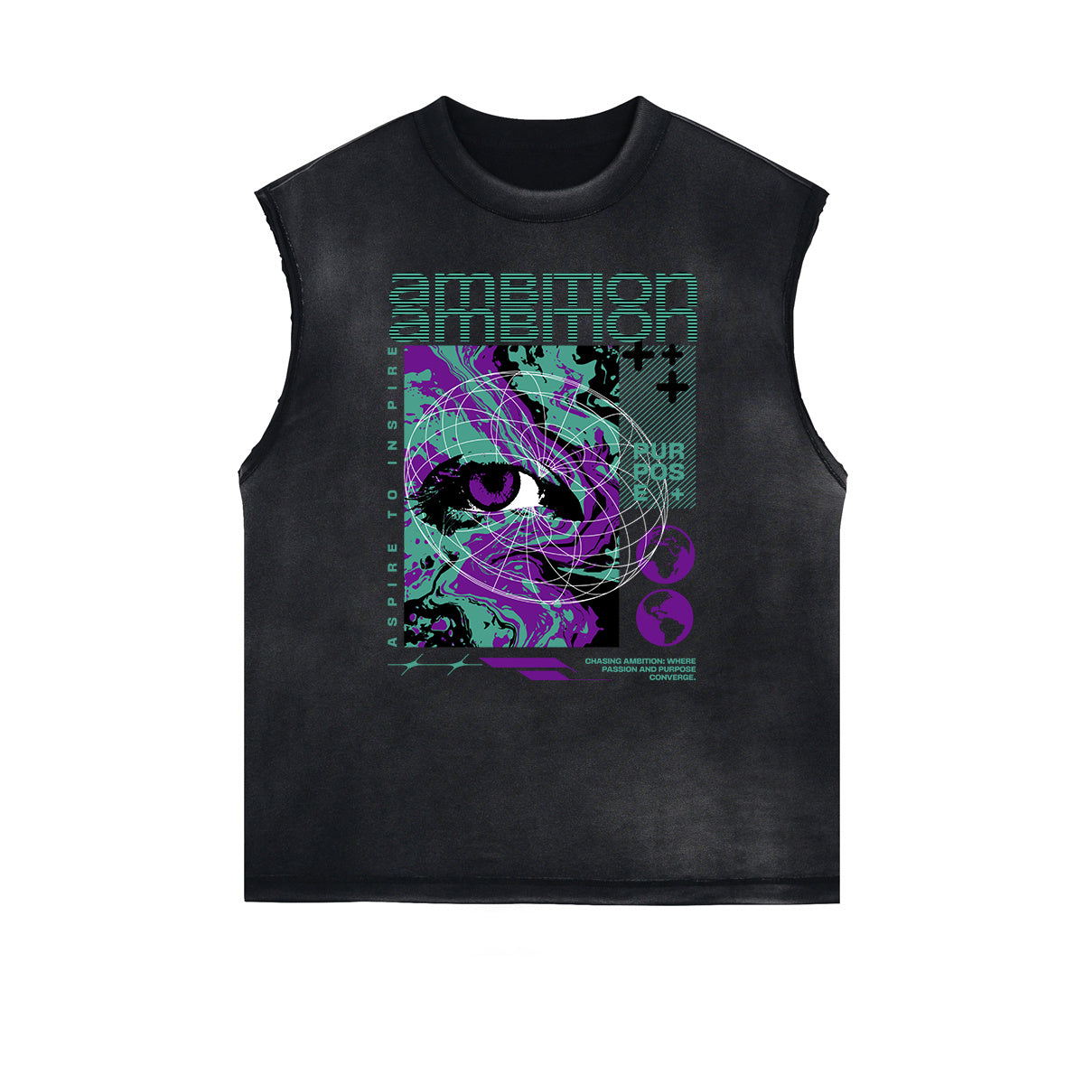 Frayed Edge Abstract Art Graphic Tank Top