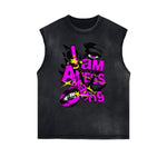 Frayed Edge Abstract Art Graphic Tank Top