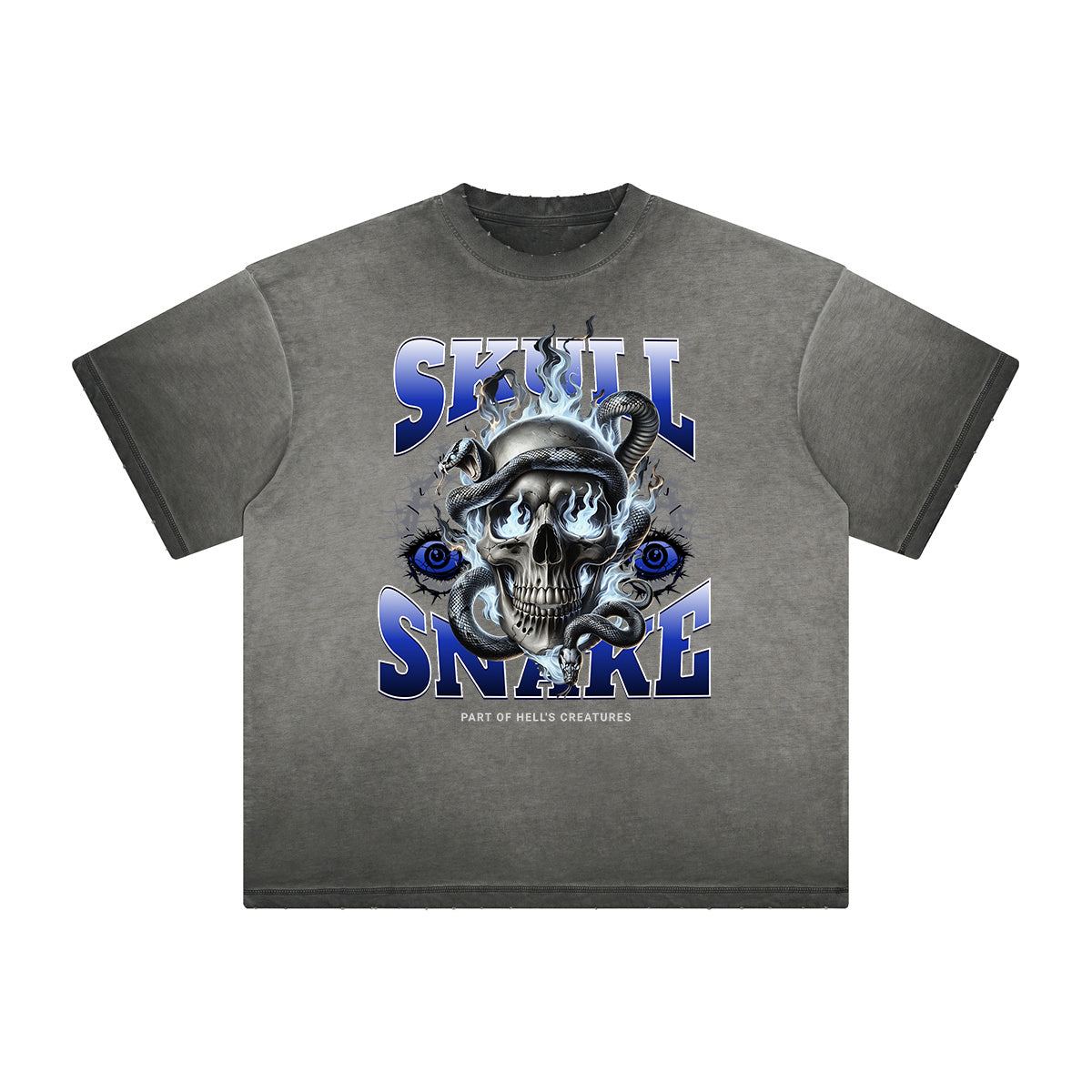 Thick Faded Snake Graphic T Shirt