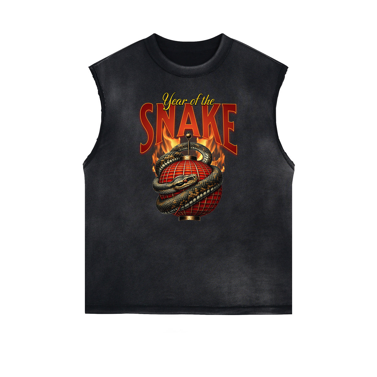 Frayed Edge Snake Graphic Tank Top