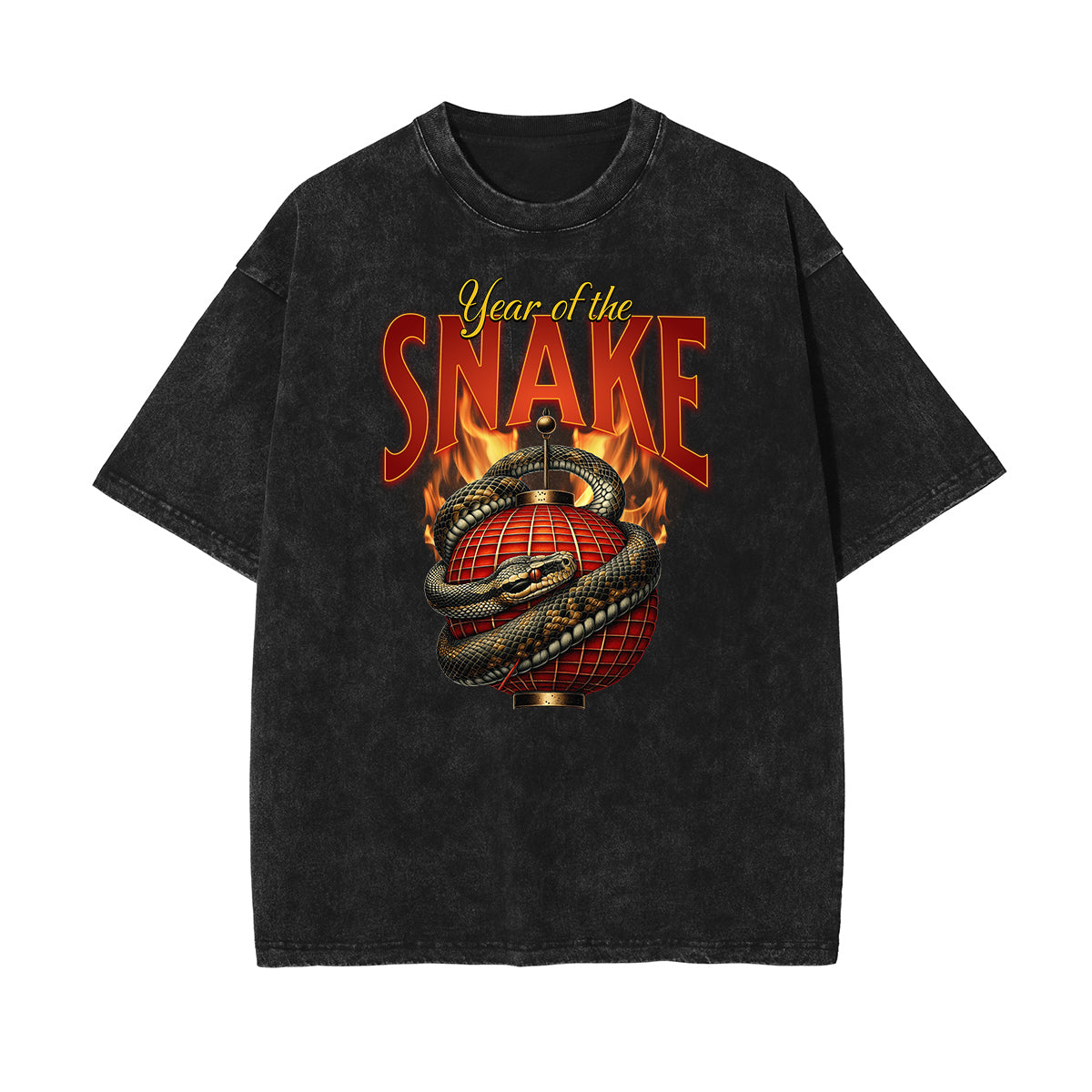 Washed Snake Graphic Cotton Tee