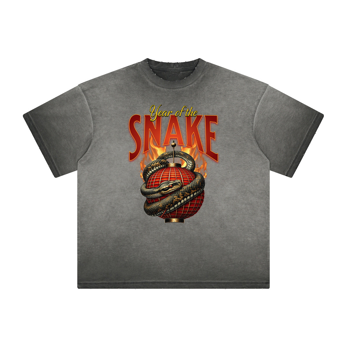Thick Faded Snake Graphic T Shirt
