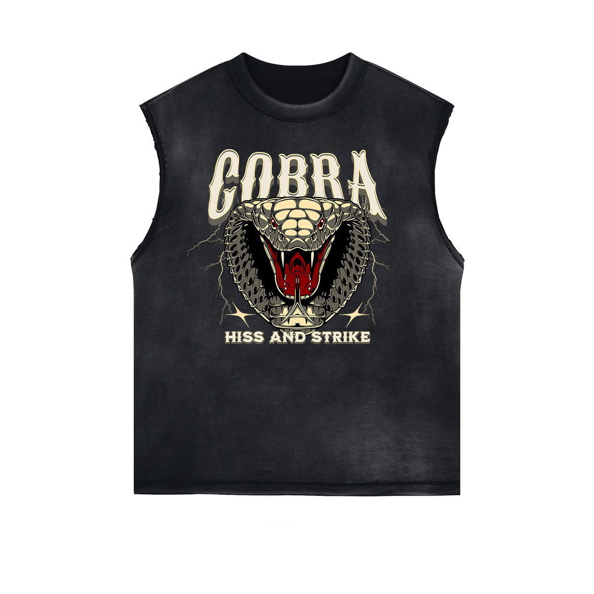 Frayed Edge Snake Graphic Tank Top