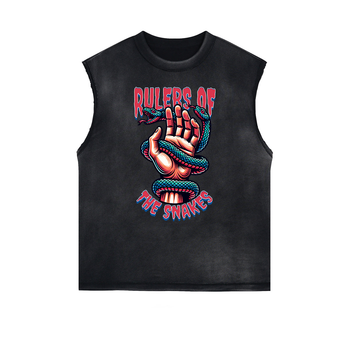 Frayed Edge Snake Graphic Tank Top