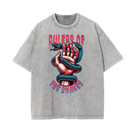 Stone Wash Snake Pattern T Shirt
