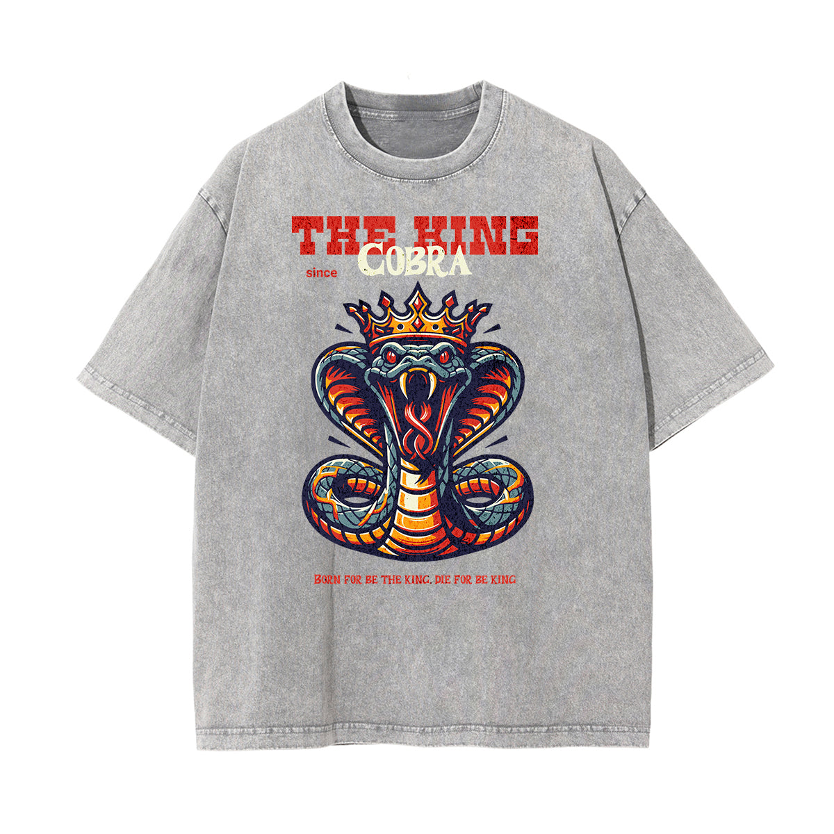 Stone Wash Snake Pattern T Shirt