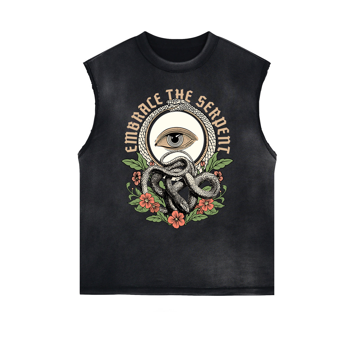 Frayed Edge Snake Graphic Tank Top