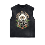 Frayed Edge Snake Graphic Tank Top