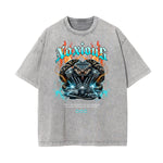 Stone Wash Snake Pattern T Shirt