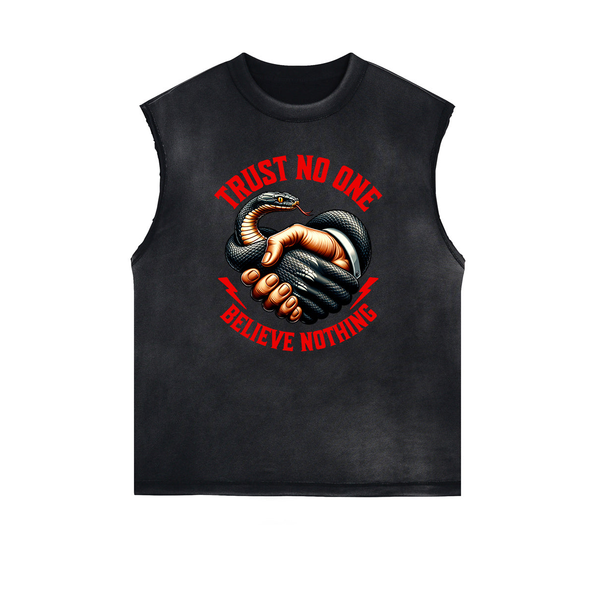 Frayed Edge Snake Graphic Tank Top