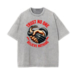 Stone Wash Snake Pattern T Shirt