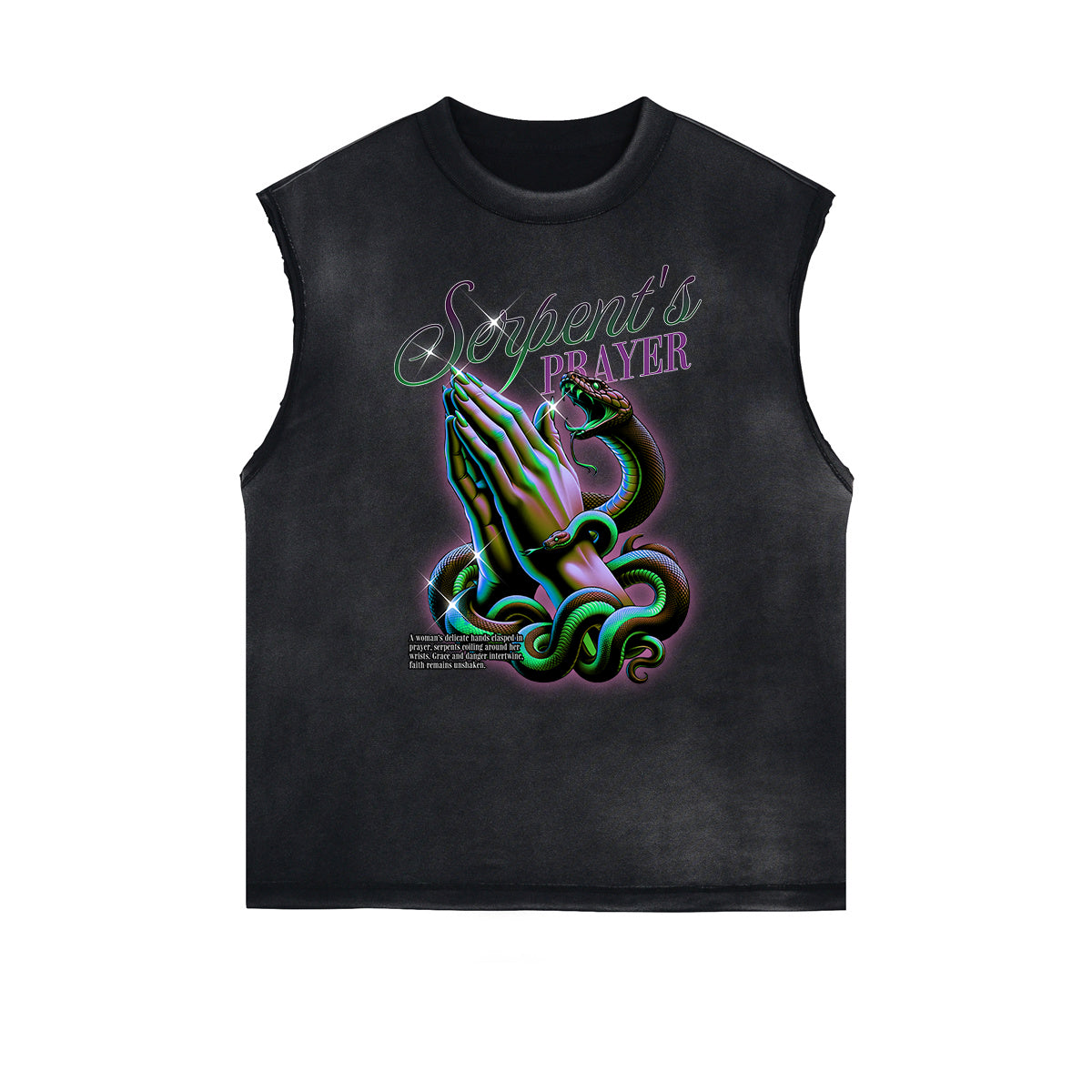Frayed Edge Snake Graphic Tank Top